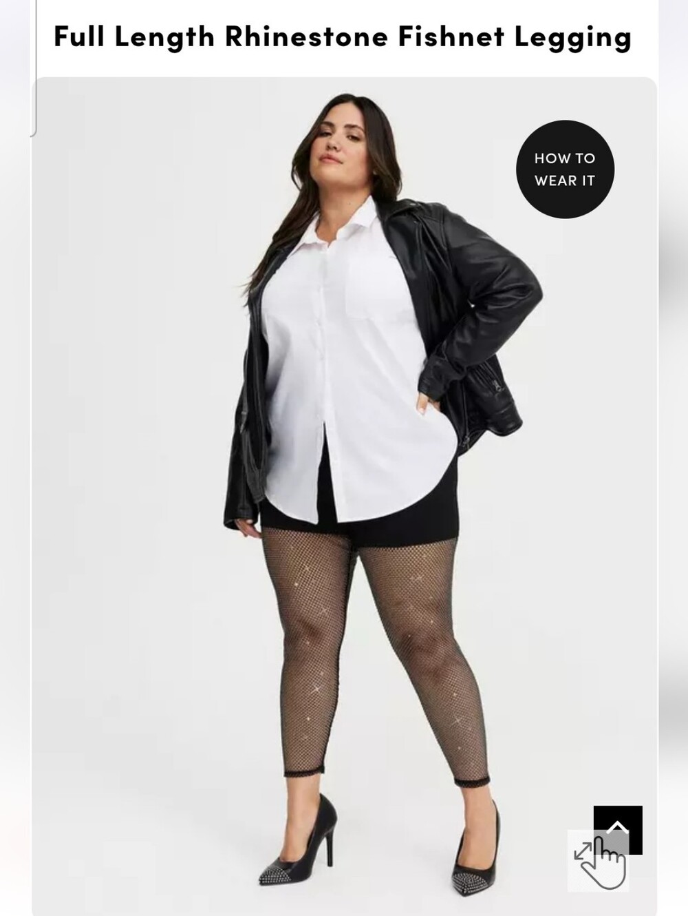 torrid Black Rhinestone Fishnet Leggings